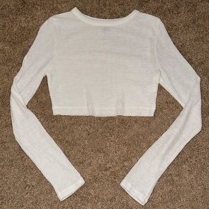 White Long Sleeve Crop Top